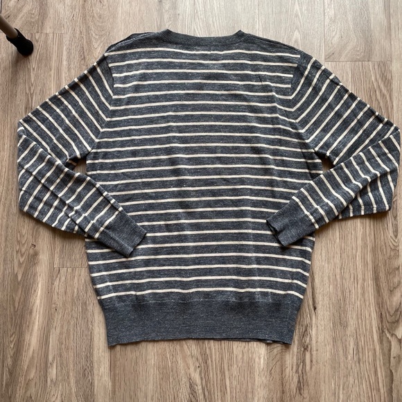 J. Crew Striped Sweater with Button Detail - Large - Picture 3 of 5